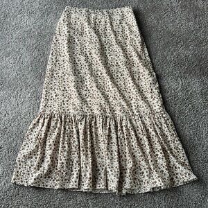 Tuckernuck Cream and Brown Floral Maxi Skirt